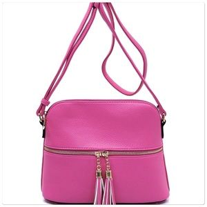 Dome Tassel Crossbody Handbag Fuchsia